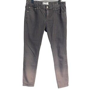 Free People Jeans Gray Ombré Cropped Skinny Low Rise Zip Fly Women's Siz…